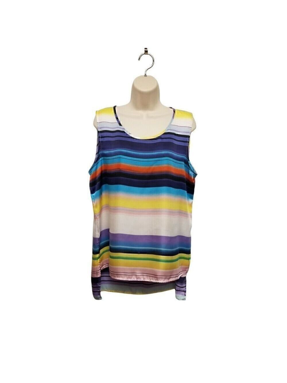 The Limited Hi-Lo Scoop Neck Sleeveless  Multicolor Top/Blouse Size Large